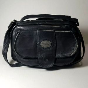 DICKENS. HANDBAG. BLACK LEATHER. ITALY.